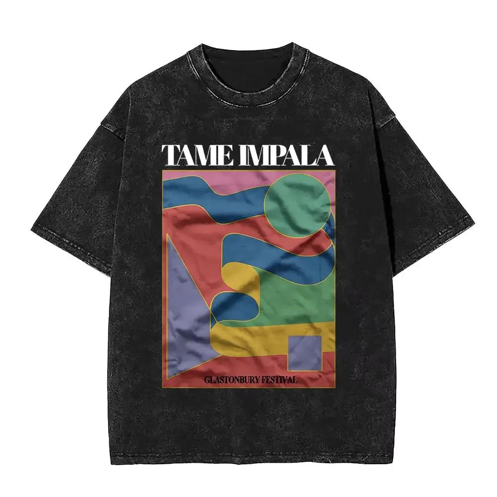Limited Washed Vintage Rock Band Tame Impala Deadbeat Graphic Tshirt Unisex Women Casual Oversized T Shirts Unisex Retro Streetwear