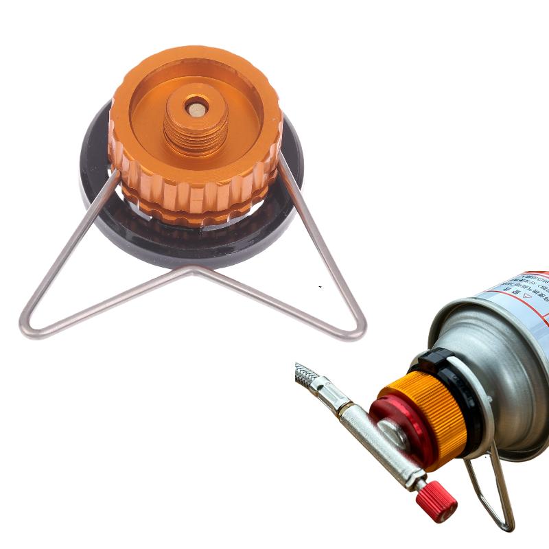 1Pcs Diy Accessories Outdoor Multifunctional Camping Butane Gas Cylinder Adapter With Bracket For Convenient Horizontal Use