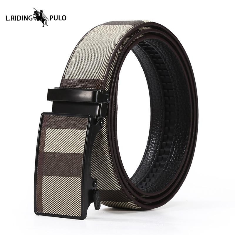 Men's Leather Belt Business All-match Automatic Buckle Belt Middle-aged and Young Men's Trouser Belt