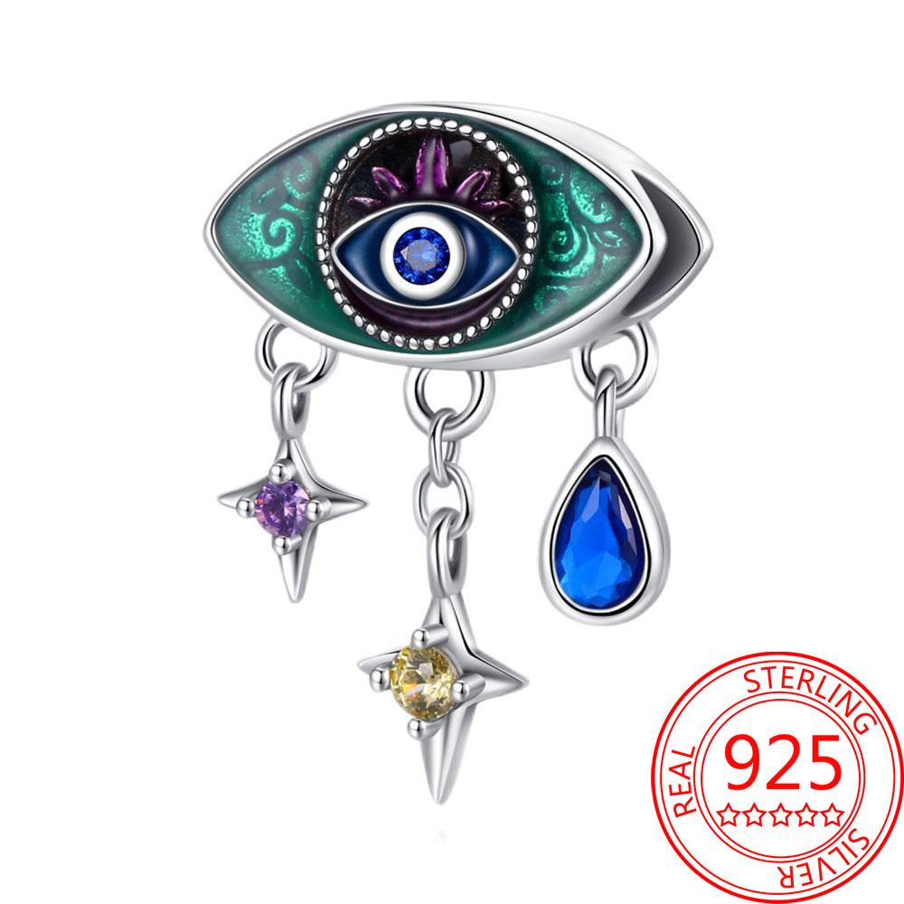 Mysterious Copper Metal Love Evil Eyes Celtic Knot Palm Pendant Bead Component Bead Components Safety Clip Compatible With Brand Bracelet High