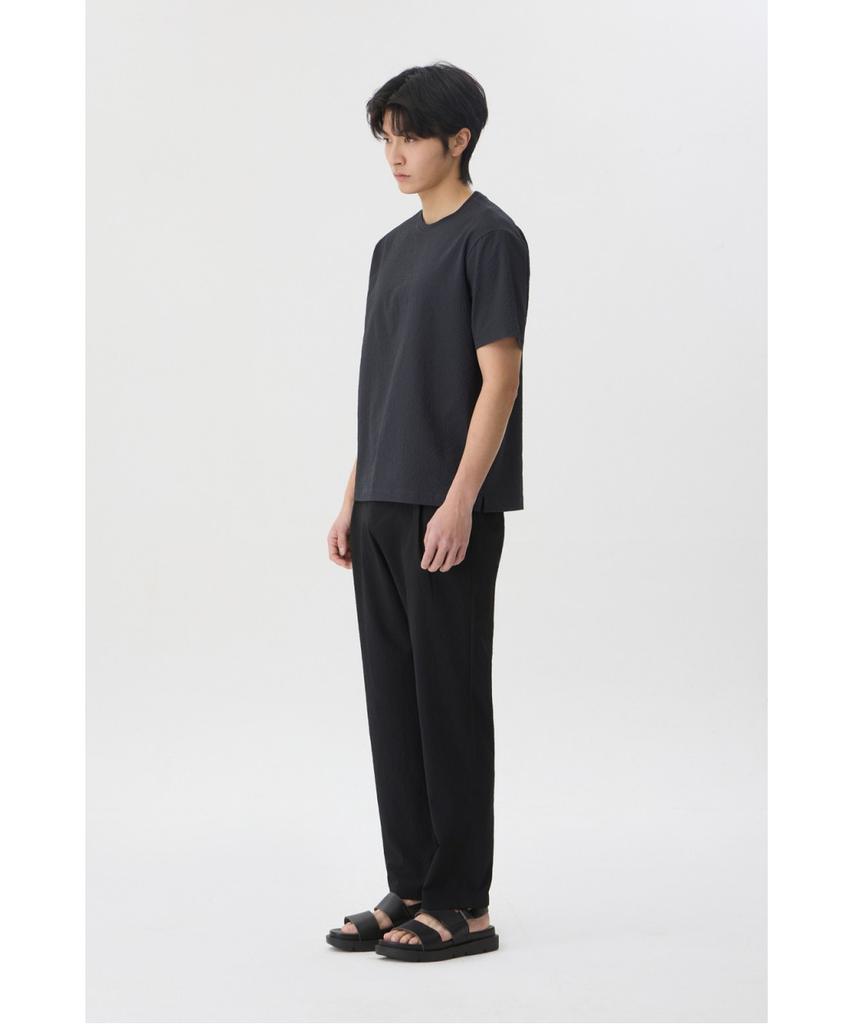BRENTWOOD [Very Comfortable] Seersack Round Neck T-Shirt Brtam26951Gyx