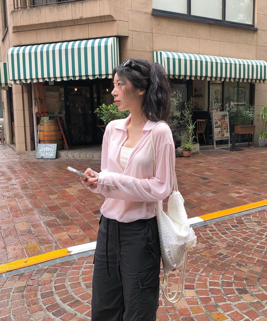 Eopaeleolakaibeu Veil Sheer Layered Knit - Pink