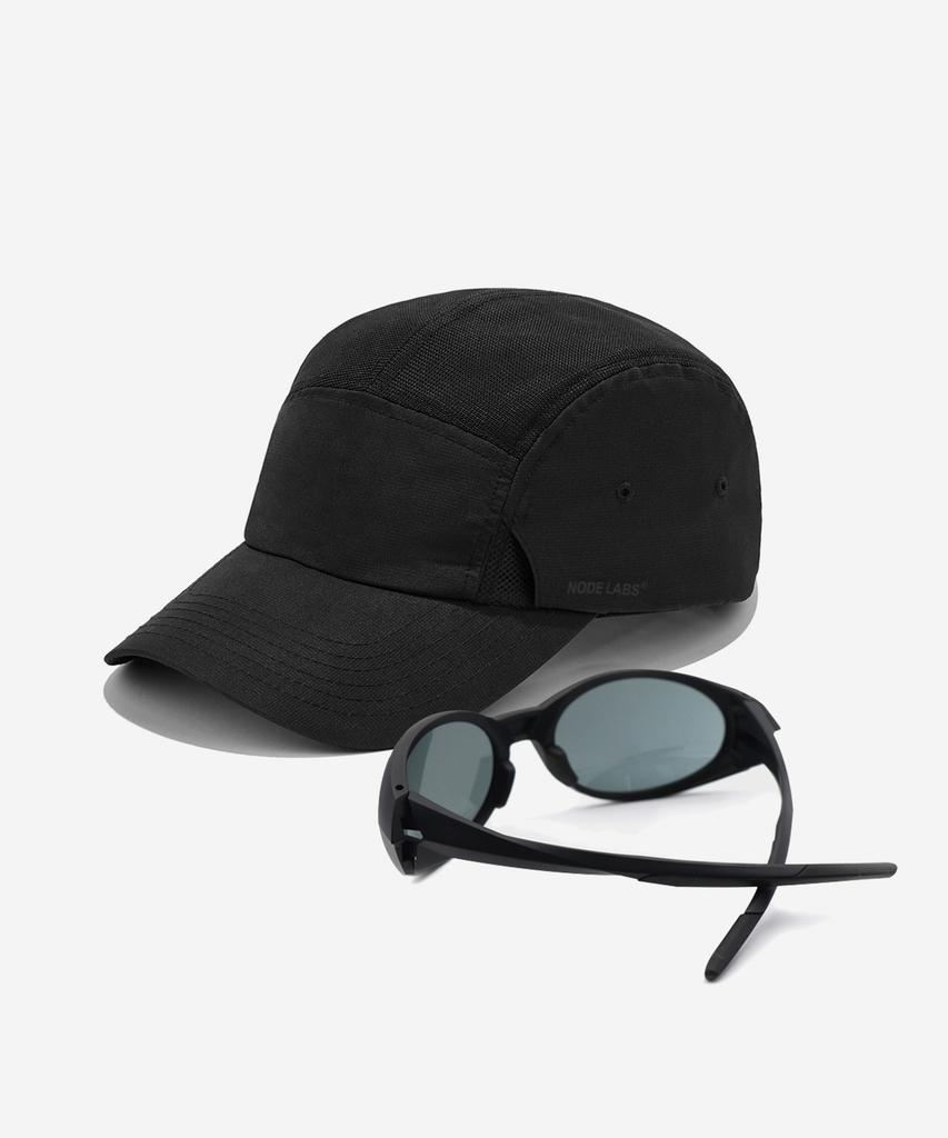 NODE LABS Dev:5 Sunglasses Cut Mesh Ball Cap_Black