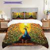 Peacock Pattern Bedding Quilt Set Quilt Cover Pillowcase Home Decoration Birthday Gift (1 * Duvet Cover + 2 * Pillowcase, Without Core)