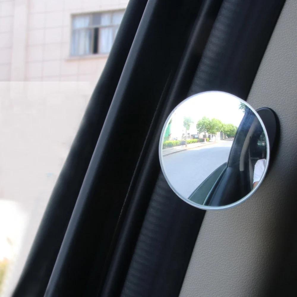 1 Set 5cm Universal Car 360 Blind Spot Side Mirror Stick On Glass Adjustable Safety Lens Security Protection Car Accessories