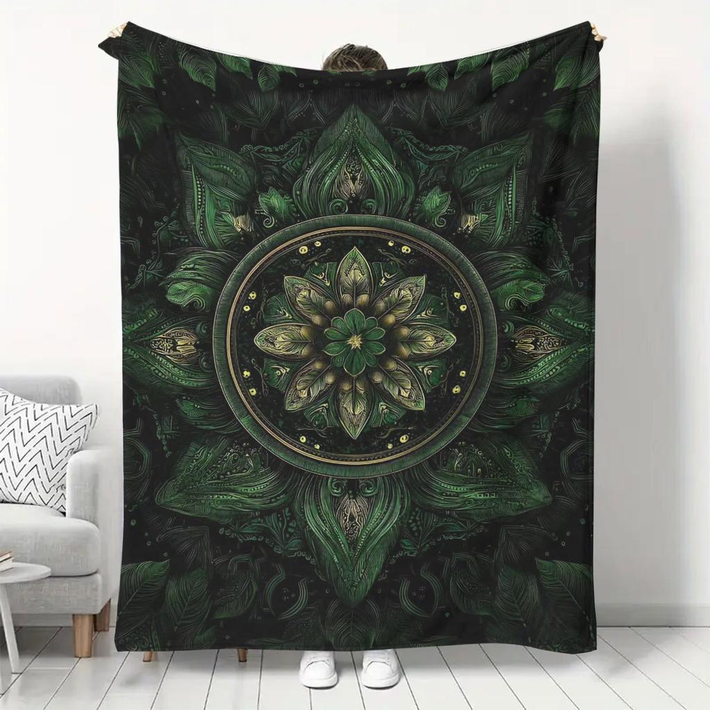 Floral Plush Blanket, Soft and Comfortable Polyester Nap Blanket for Sofa, Bed, Travel, Birthday and Anniversary