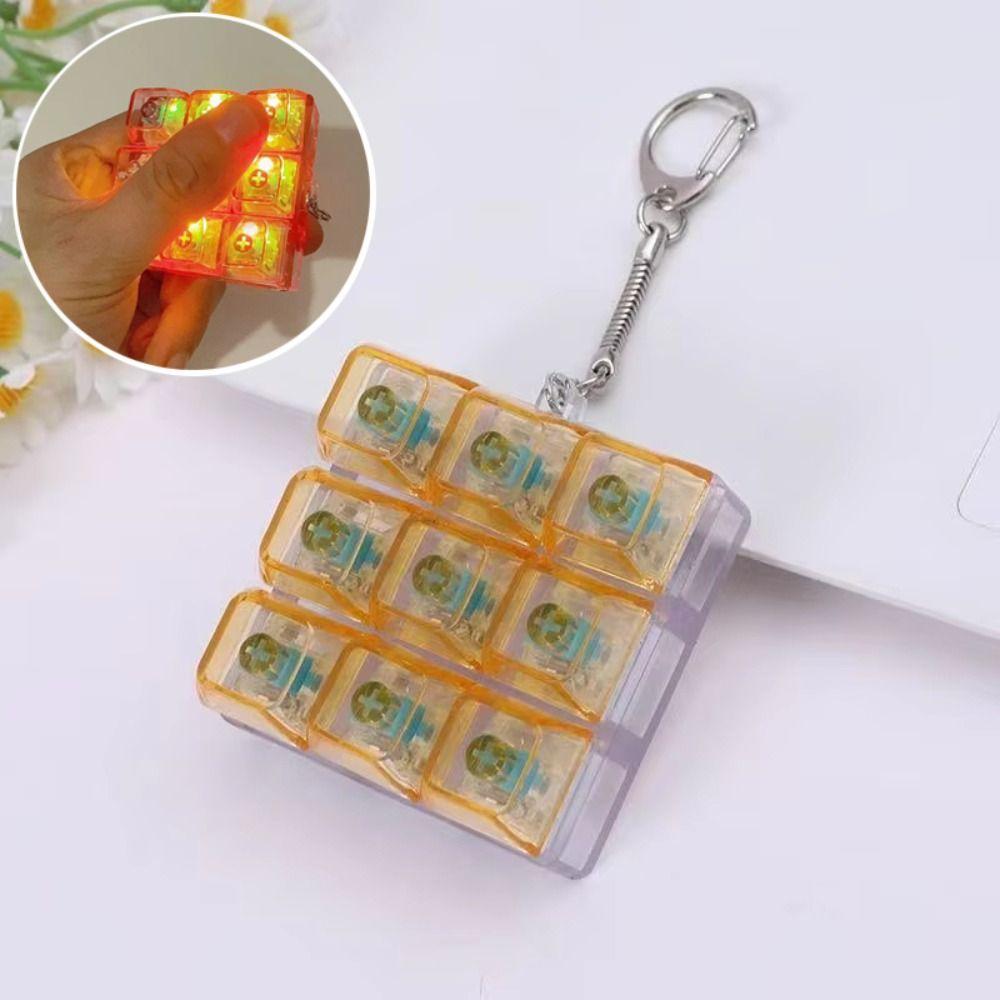 Clear Clicker LED Keyboard Key Toy Colorful Keycap Button Finger Clicker Toys Anti-Stress