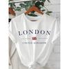 T-shirt con stampa a lettere taglie europee, Manica corta Girocollo Top Casual per Estate e Primavera, Abbigliamento Donna