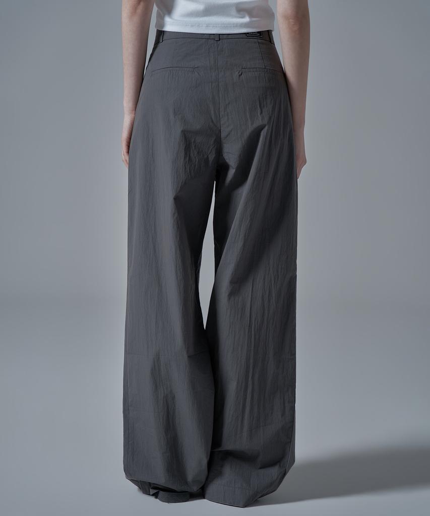 WAARFORWOMAN W1144 Nylon Wide Slacks_Charcoal