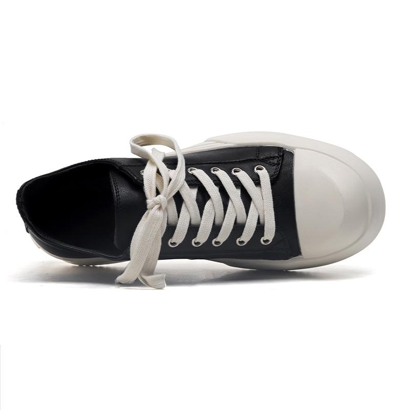 Trendige Herren Plateau Leder Skate Schuhe Herren Freizeit Dicke Sohle Sportliche Casual Sneaker Herren Höhenzunahme Schnürschuh Neu