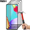 Pack 4 Tempered Glass For Samsung A52S (6.5 ") Black Glass Protector Hardness Anti-Scratch Anti-Oil Resistant