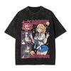 2026 Summer My Dress-Up Darling Marin Kitagawa Multiple Cosplay Styles Washed Anime T-shirt Harajuku Streetwear Oversized Short Sleeve Tops