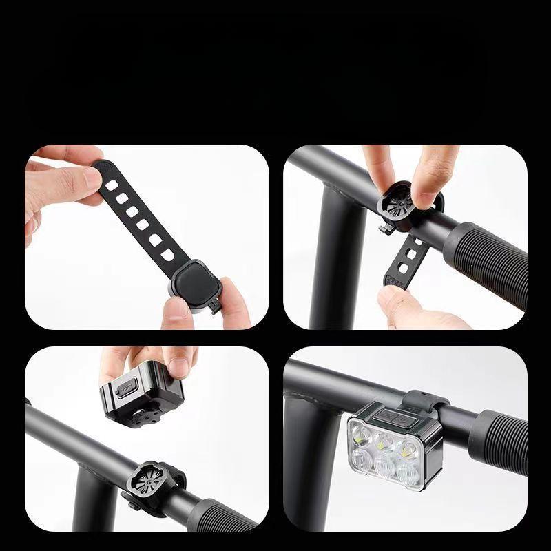 6LED Bike Light Set TYPE-C Fast Charge Multi Mode Headlight Taillight for Night Cycling Outdoor Sports