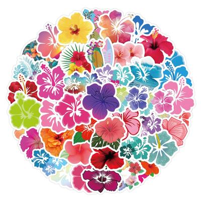 Hibiscus Flower Graffiti Stickers for Car, Suitcase, Water Cup & Computer (60 Sheets)