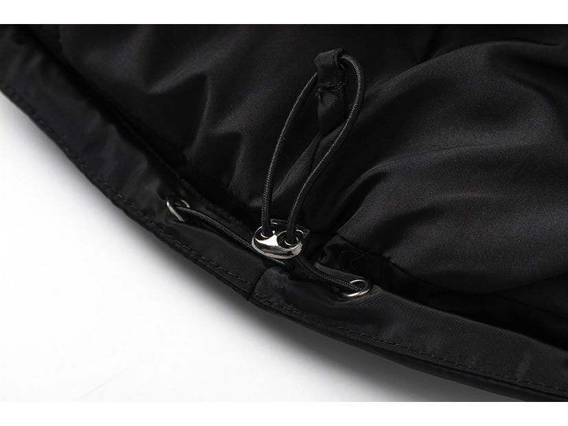 Chaqueta de Invierno con Capucha para Hombre CrossTrapstar con Bordado en la Espalda - Abrigo de Algodón Holgado Estilo Hip Hop Streetwear Americano