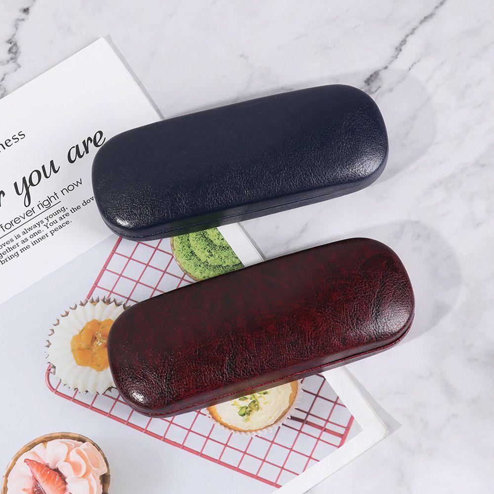 Waterproof Hard Frame Eyewear Protector Spectacle Case Leather Glasses Case Reading Glasses Box