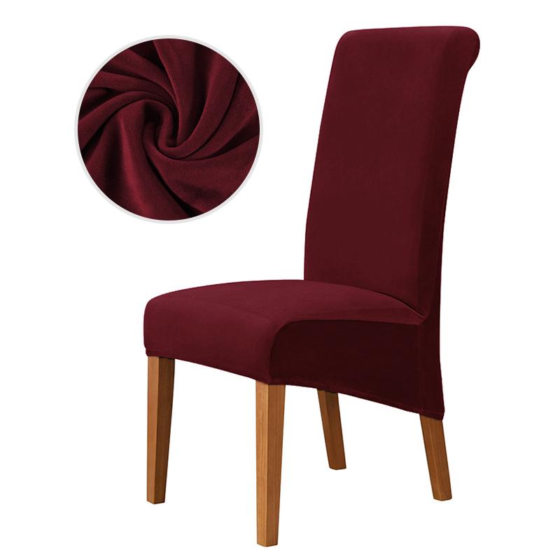 Velvet Chair Cover Stretch Dining Chair Cover Winter Warm Long Back Chair Cover Washable For Kitchen Home El Wedding 1 Pcs