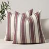 Linen Wide Stripe Autumn Winter Korean Style Pillow Cover Cushion Cover Living Room Bedroom Pillow Cover