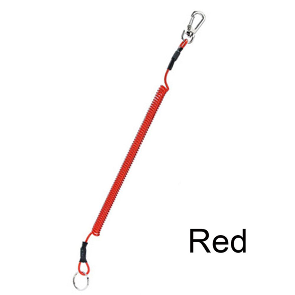 Wire Fishing Accessories Secure Buckle Lock Elastic Keychain Lanyard Spring Rope Fishing String