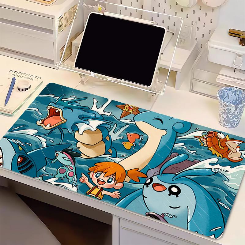 Natural Rubber Mouse Pad Pokemon Gyarados XXL Game Gaming Accessories Speed Keyboard Lock Edge Desk Mat Office Laptop Mousepad