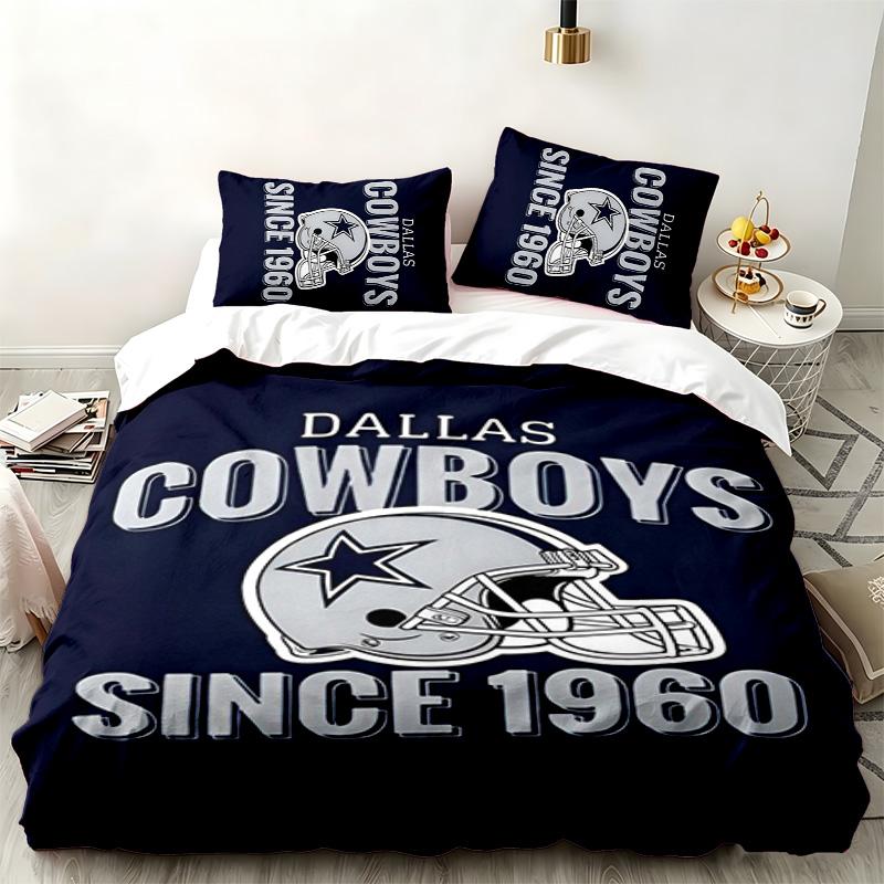 Dallas Cowboys 3pc Set Perfect for Bedroom Use Comfortable Bedding Set Includes a Duvet Cover and Two Pillowcases Ideal Birthday or Christmas Gift