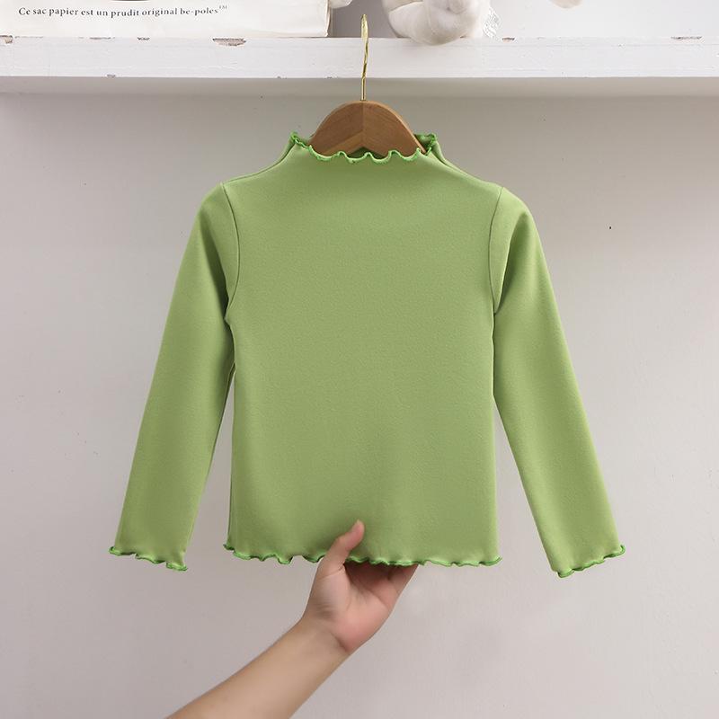 Girls Winter Ruffle Trim Long Sleeve Layering Top