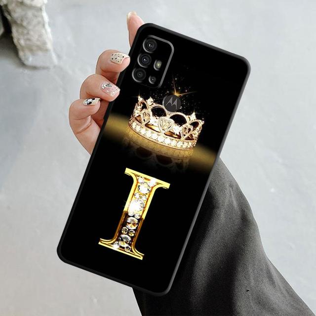 Caso de telefone para motorola g200 g60 g50 g31 g30 g22 g9 g8 power lite plus edge 20lite 30pro uma fusão ouro diamante coroa carta