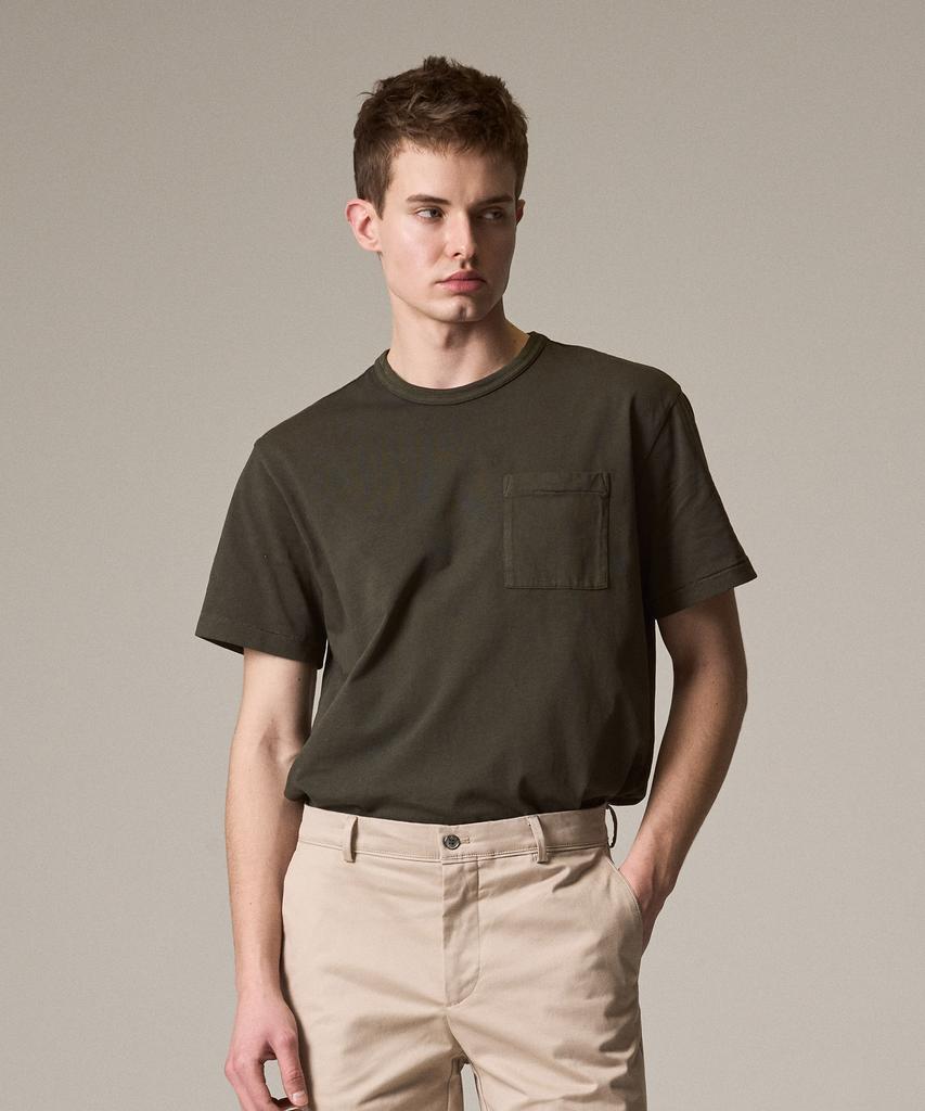 Laijeuaenbillou Garment-Dyed Everyday Cotton T-Shirt Oatmeal (Relaxed Fit)