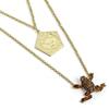 Sterling Silver Chocolate Frog Necklace with Crystal Elements