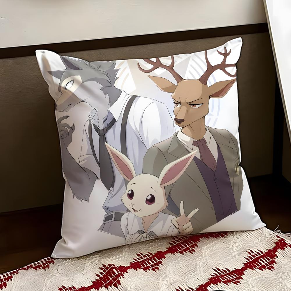 Cartoon BEASTARS Cushion Cover Reversible Soft Durable Pillow Cover Home Car MultiScene Use for Daily Comfort