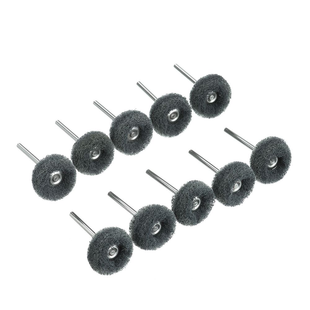 10pcs Burnish Accessories Grinding Drill Abrasive Brush Polishing Wheel Nylon Buffing with 3mm Shank