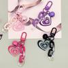 Porte-clés en acrylique avec pendentif en forme de cœur et paillettes pour téléphone portable, accessoire anti-perte