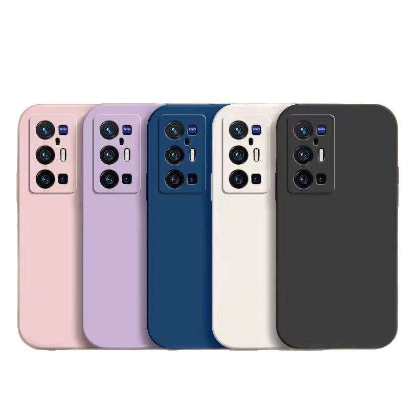 Compatible vivo X70 Pro+ Solid Color Liquid Silicone Anti-Drop Full Coverage Soft Case