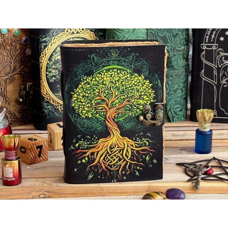 Leather Journal Tree of Life - Leather Notebooks For Women - Journal For Sketches Book Book Blank Spell Book