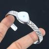 Natural Owyhee Blue Opal Gemstone Bangle Adjustable 925 Sterling Silver Jewelry
