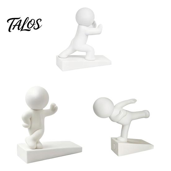 Talos Burr-free Doorstop, 3D Printed Stable Door Stop, One-Piece Molding Stopper, Kicking Man Design Doorstop Protects Walls Furniture