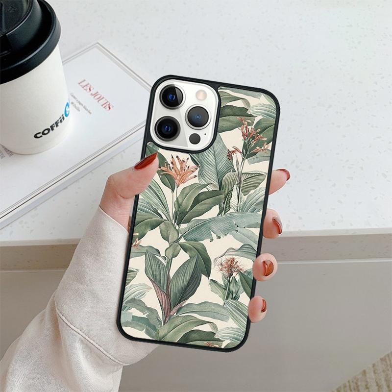 Green Monstera Leaf Phone Case For iPhone 17 Air 16 Pro Max 15 14 Plus 12 13 Shell Cover Coque