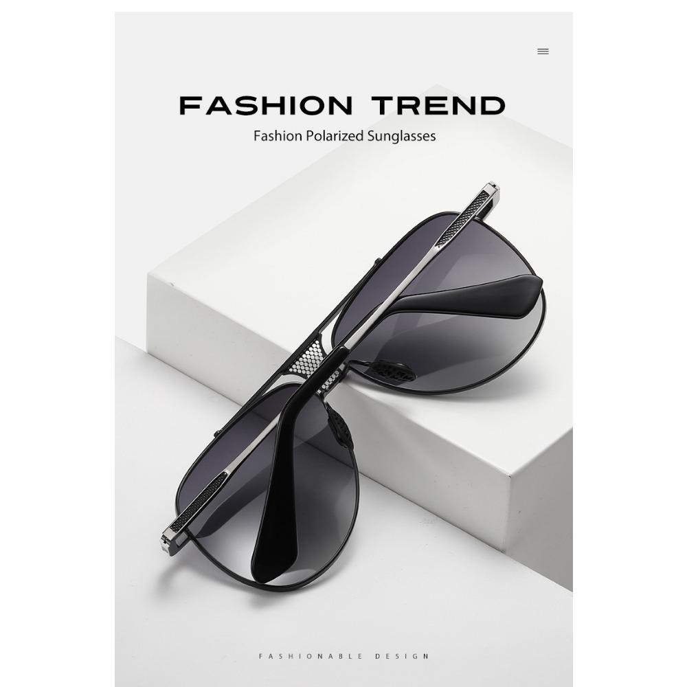 Aoron Gradual Change Sunglasses Men's Colorful Two-color Large Frame Sunglasses Fashion Metal Sunglasses