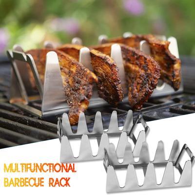 2 stuks RVS Multifunctioneel Grillrek, Eenvoudige Reiniging, BBQ Grill Eenvoudig Indirect Grillen