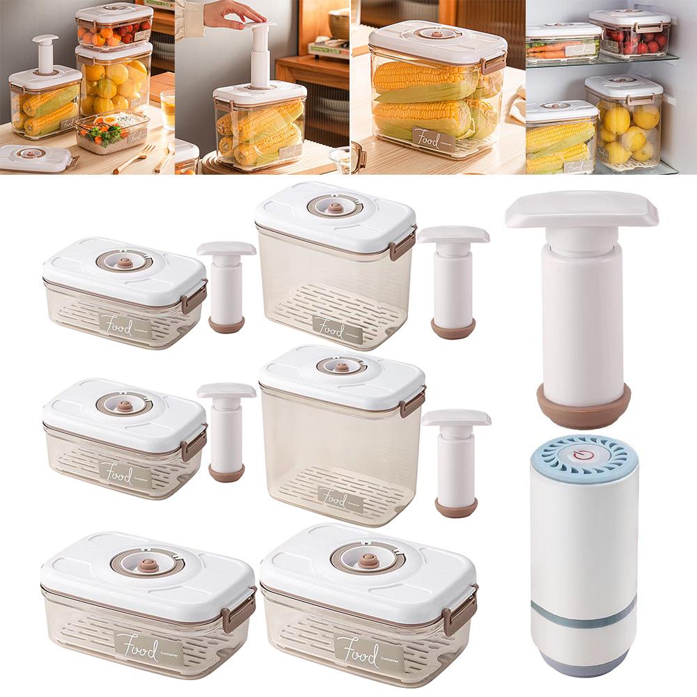 Vacuum Food Storage Box Vacuum Food Container Large Capacity Food Storage Container with Time Compass & Air Pump for Grains Rice