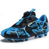 28-39 Jeunes Enfants Chaussures de Football Bouton Rotatif Garçons Crampons AG Chaussures d'Entraînement de Football