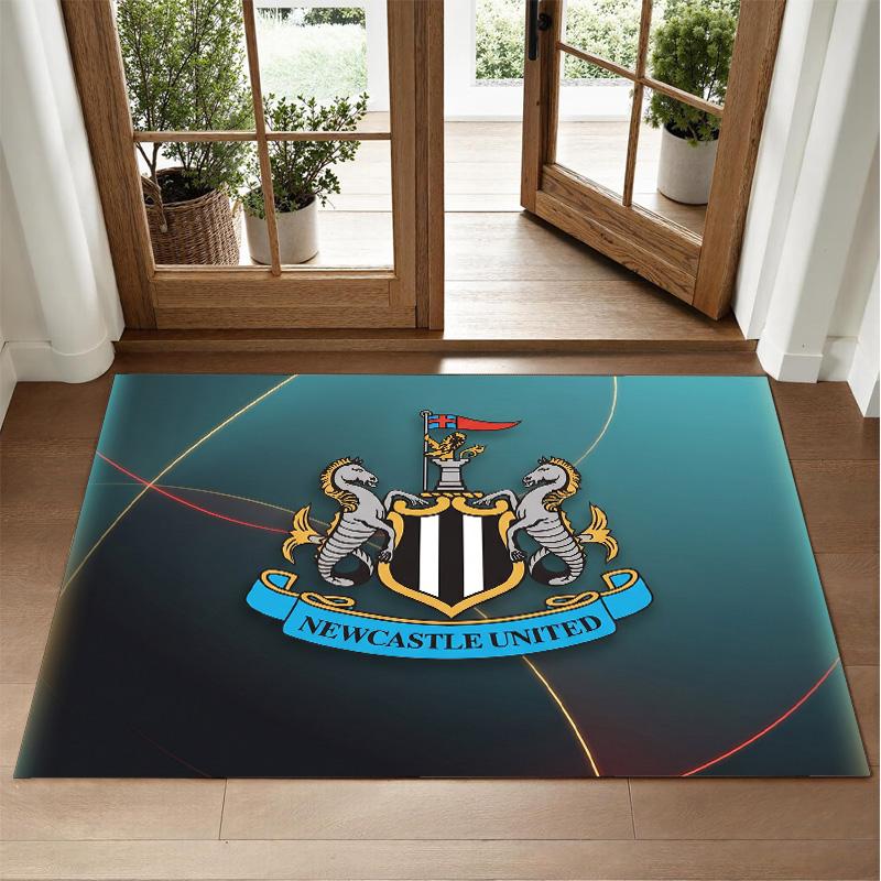 Newcastle United Football Design Crystal Velvet Rug Soft Decorative Mat for Bedroom Entrance