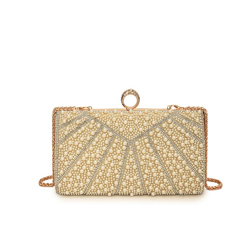 Vintage Pearl Style Clutch Bag Dinner Bag Dress Evening Handbag Pearl Beaded Vintage Clutch Embroidered Evening Bag For Dresses