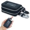 TOMOTHY Smart Key Holds 2 Double Genuine Clear for Men and Women Case, Keys, Zipper, Leather, Window, Black,