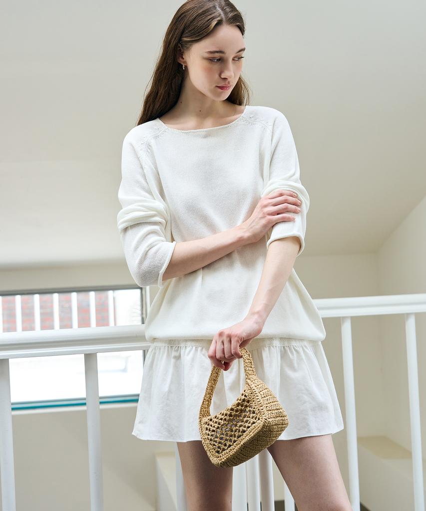 Deuloupisumeon Summer Linen Boat Neck Knit [Oatmeal]