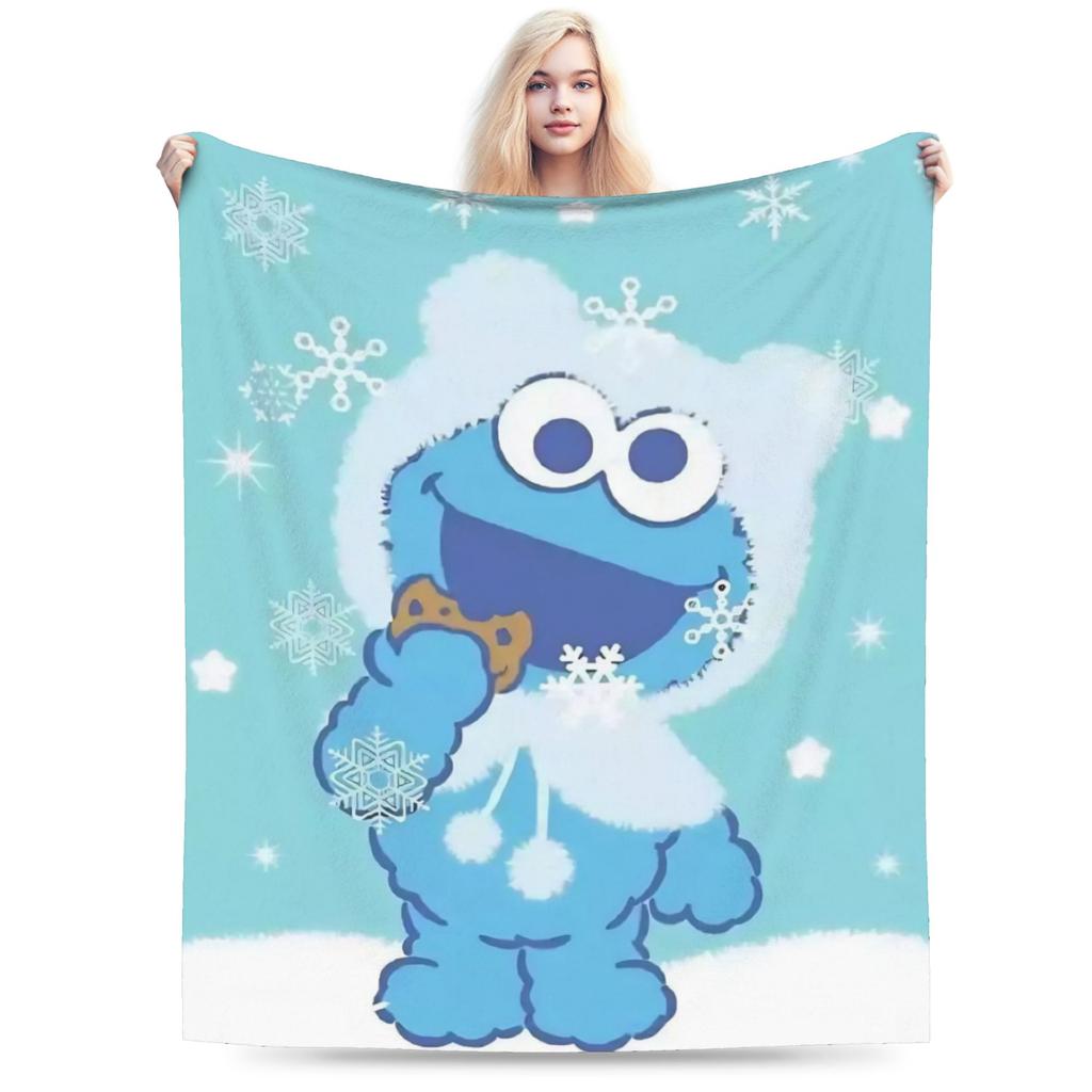 Sesame Street Cartoon Blanket Elmo Lovely Flannel Funny Breathable Throw Blankets for Bedding Lounge Textile Decor
