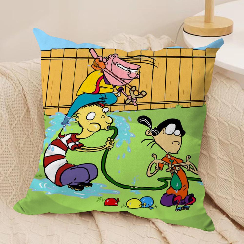 E-Ed Edd N Eddy Kissenbezug Seidiger Kurzer Plüsch Beidseitig Bedruckter Kissenbezug Für Sofa Alle Jahreszeiten Heimdekoration Geschenk