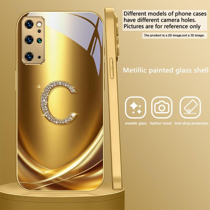 Laurel leaf ring gold For Samsung Galaxy S26 S20 FE S21 S22 S23 Plus S24 Ultra S25Ultra S21+  S22Plus Golden glass phone case