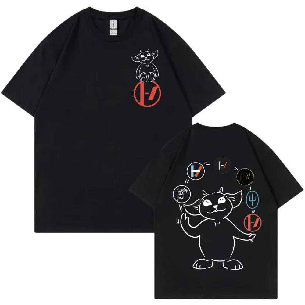 Twenty One Pilots T-Shirts Mode Rock Hip Hop Kurzarm Herren Damen Bekleidung Lässig Baumwolle Streetwear Übergroße Lockere T-Shirts