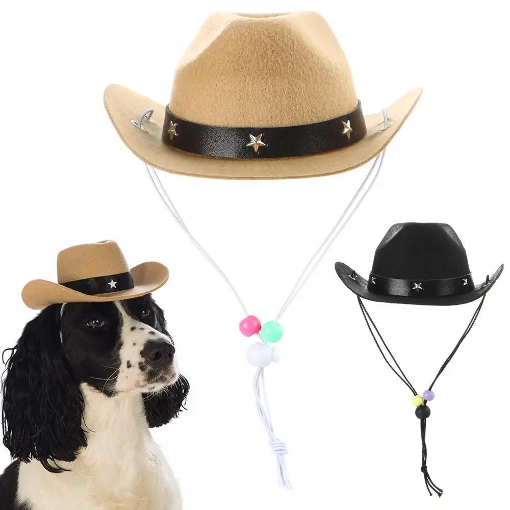 Outdoor Adjustable Pet Dog Hat Summer Pet Accessories Dogs Cat Caps Cowboy Hats